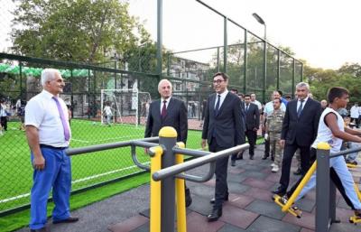 Naftalan, Samux və Mingəçevirdə yeni "Sağlam məhəllə" idman zonaları istifadəyə verilib