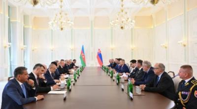 Prezident İlham Əliyevin Şuşada Slovakiya Prezidenti ilə geniş tərkibdə görüşü olub 