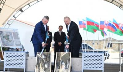 Azərbaycan və Slovakiya prezidentləri Ağdamın Baş Qərvənd kəndində görülən işlərlə tanış olublar, məktəb binasının təməli qoyulub