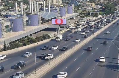 Bakının bir sıra yollarında tıxac yaranıb